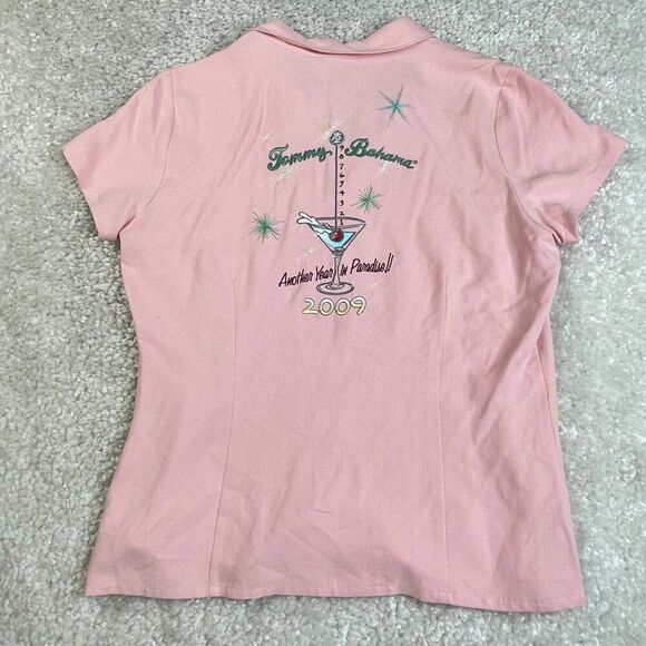 Tommy Bahama Silk Embroidered Another Year Button Up Shirt Pink - Picture 1 of 7